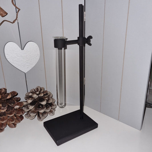 Vase Reagenzglas Metall 31 cm Glas Blumenvase Glasvase Landhaus Vintage Shabby