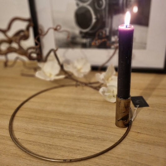 Kerzenleuchter Kerzenhalter Messing Ring Finish schwarz Industrial Minimalismus